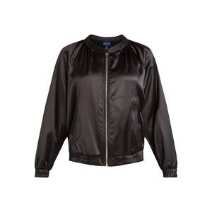Scoop Women’s Satin Bomber Jacket Size XS BLACK NWT